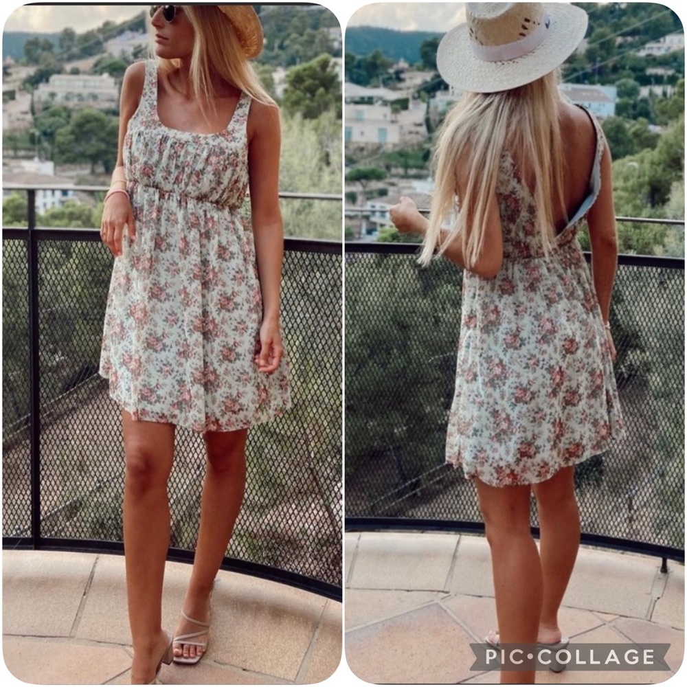 Zara Spring Floral Gathered Mini Dress Blogger Fav NWT